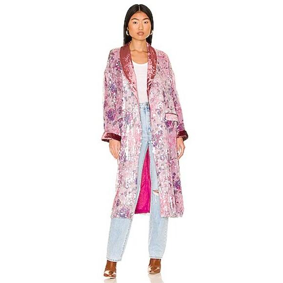 Revolve Free People Kealey Kimono Sequin Floral Duster - Picture 2 of 6